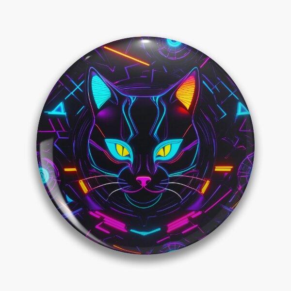Item preview, colorful Cybercat pattern designed and sold by PixelPunny.