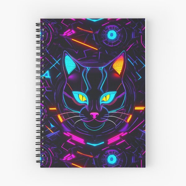 Item preview, colorful Cybercat pattern designed and sold by PixelPunny.