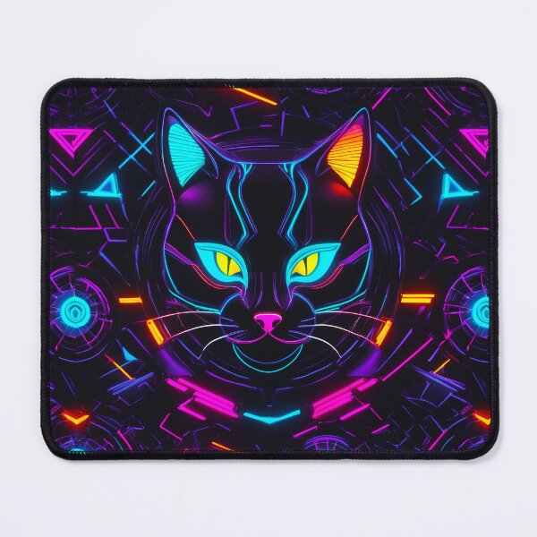 Item preview, colorful Cybercat pattern designed and sold by PixelPunny.