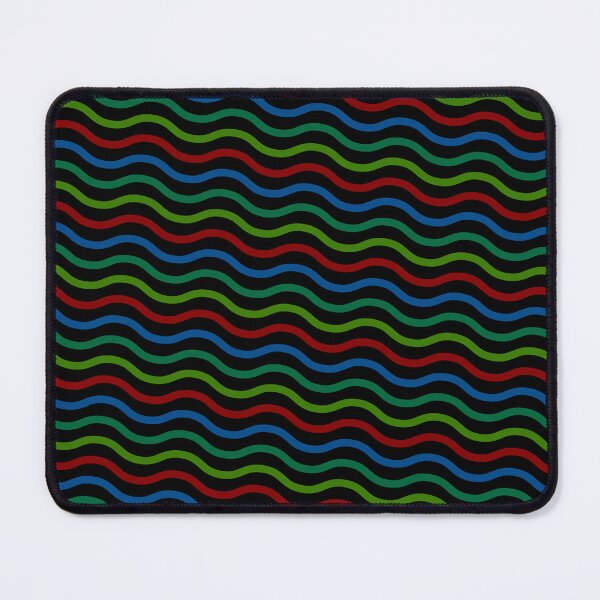 Item preview, Multicolor Diagonal Curly Wave Lines Black Limitless Seams designed and sold by Alchemy-A-La-G.