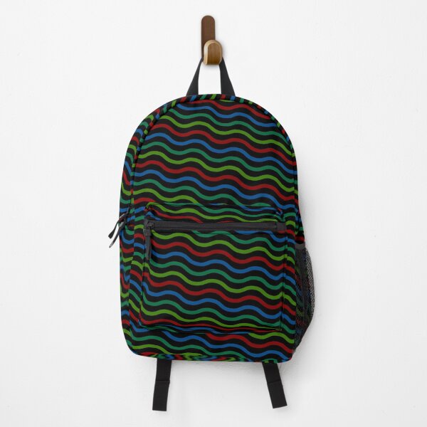 Item preview, Multicolor Diagonal Curly Wave Lines Black Limitless Seams designed and sold by Alchemy-A-La-G.