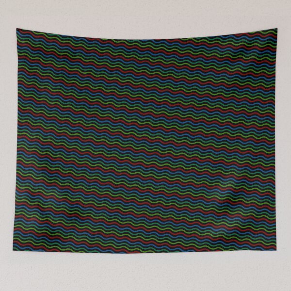Item preview, Multicolor Diagonal Curly Wave Lines Black Limitless Seams designed and sold by Alchemy-A-La-G.