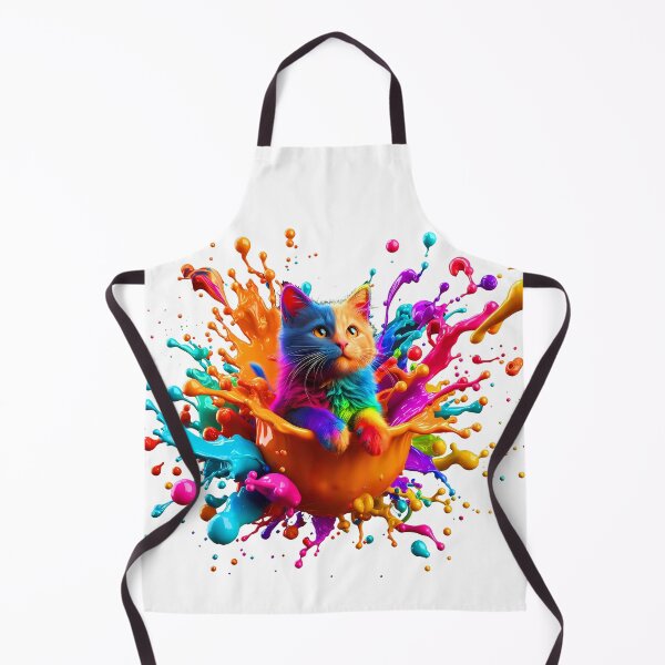 Item preview, Cute Kitty Cat In Splash Vibrant Colored Paint  designed and sold by Tamer ⭐⭐⭐⭐⭐.