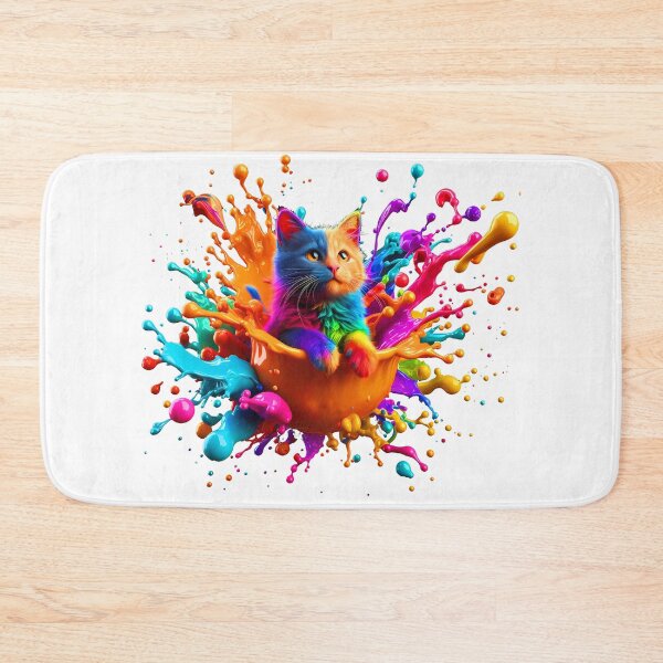 Item preview, Cute Kitty Cat In Splash Vibrant Colored Paint  designed and sold by Tamer ⭐⭐⭐⭐⭐.