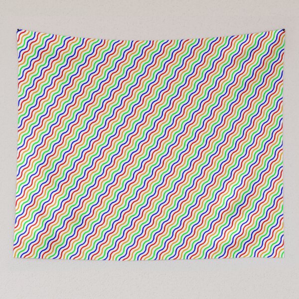 Item preview, Multicolor Diagonal Curly Wave Lines White Limitless Seams designed and sold by Alchemy-A-La-G.