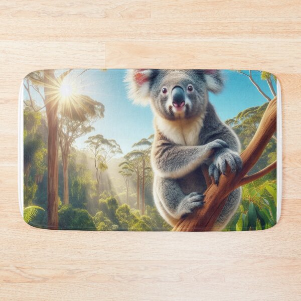 Item preview, Fluffy Observer - Koala's Watchful Gaze in Treetop Canopy designed and sold by ProgressMagnet.