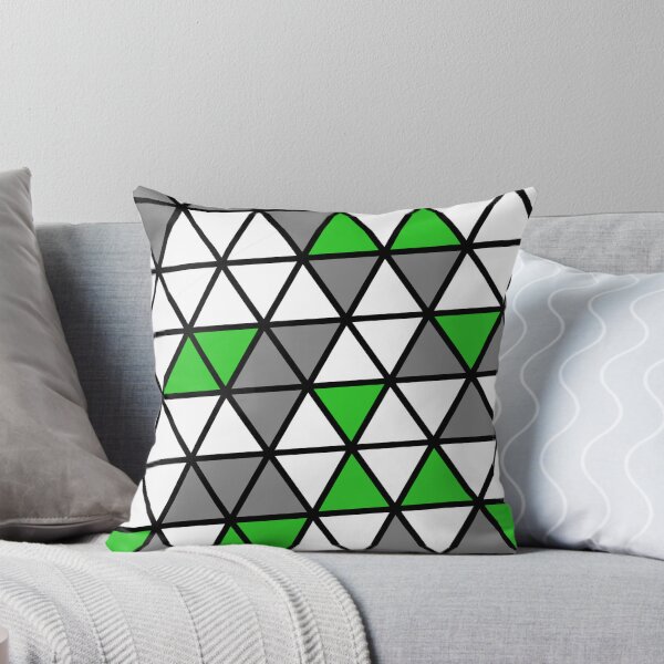 Item preview, Green Grey & White Triangles Black Trim Limitless Seams designed and sold by Alchemy-A-La-G.