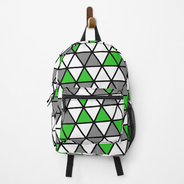 Item preview, Green Grey & White Triangles Black Trim Limitless Seams designed and sold by Alchemy-A-La-G.
