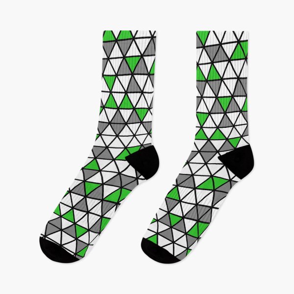 Item preview, Green Grey & White Triangles Black Trim Limitless Seams designed and sold by Alchemy-A-La-G.