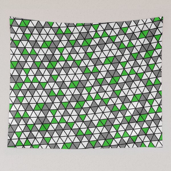 Item preview, Green Grey & White Triangles Black Trim Limitless Seams designed and sold by Alchemy-A-La-G.
