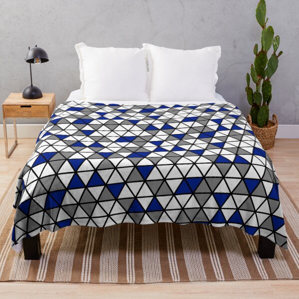Item preview, Blue Grey & White Triangles Black Trim Limitless Seams designed and sold by Alchemy-A-La-G.