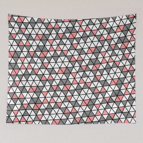 Item preview, Pink Grey & White Triangles Black Trim Limitless Seams designed and sold by Alchemy-A-La-G.