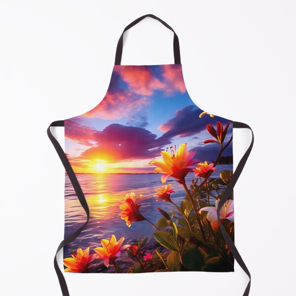 Item preview, Serene Landscape - Tropical Flowers and Sunset designed and sold by Serenitia.