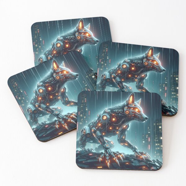 Item preview, Cybernetic Wolf: Neon Nights in Futuristic Cityscape designed and sold by Donald Pierce.