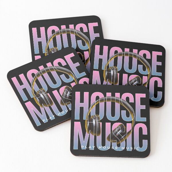 Item preview, HOUSE MUSIC  - Headphones On Text (Blue/Pink)  designed and sold by Discothreadz.