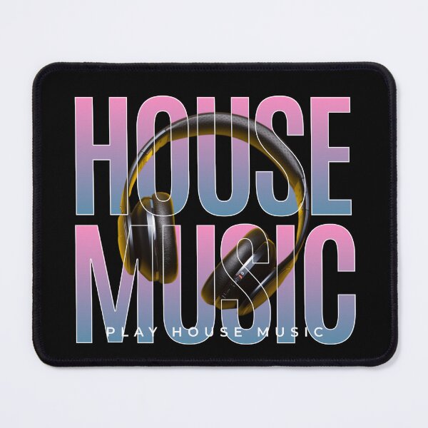 Item preview, HOUSE MUSIC  - Headphones On Text (Blue/Pink)  designed and sold by Discothreadz.