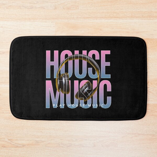 Item preview, HOUSE MUSIC  - Headphones On Text (Blue/Pink)  designed and sold by Discothreadz.