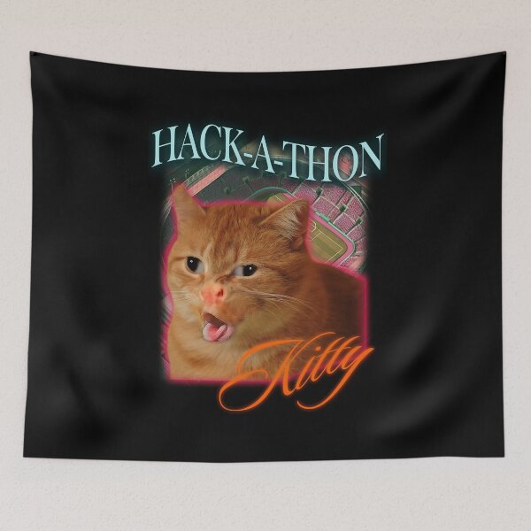 Item preview, Cat Coughing Meme | Hack-a-thon Kitty | Hilarious Pun designed and sold by ZenReiArt.