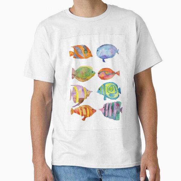 Watercolor Colorful Tropical Fish Classic T-Shirt
