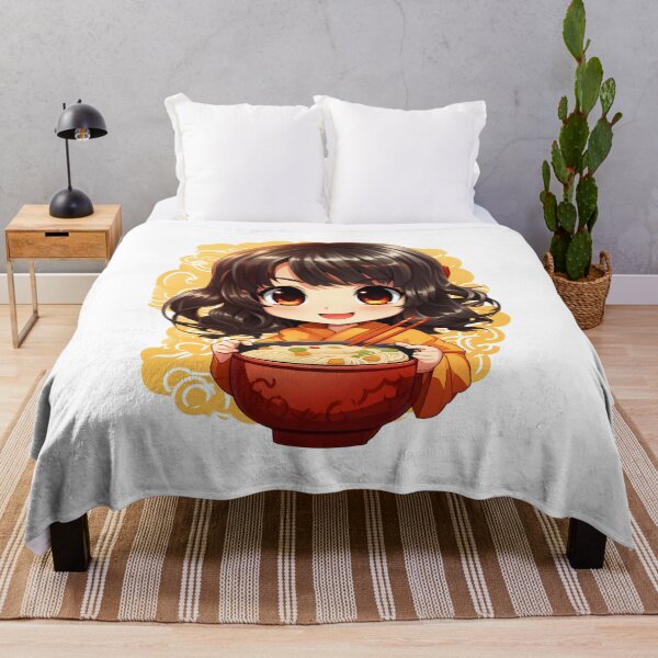 Item preview, Kawaii Anime Girl with Retro Style and Delicious Ramen Noodles designed and sold by Shirtastically.