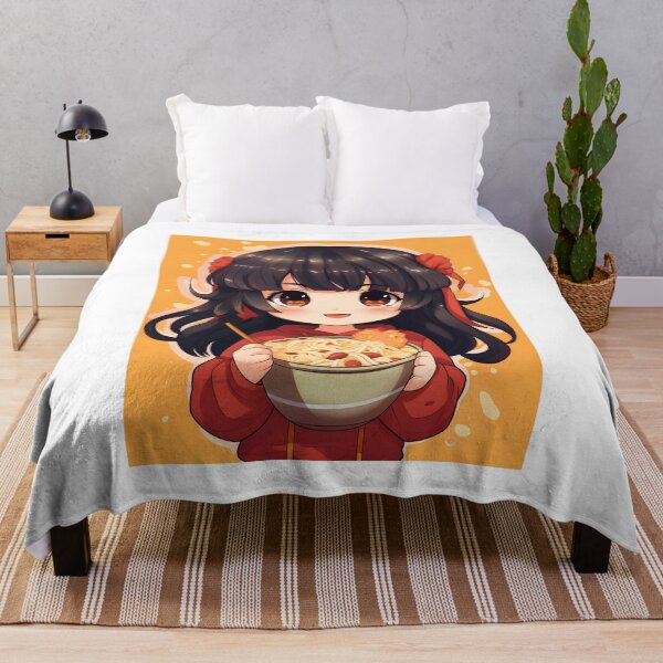 Item preview, Kawaii Anime Girl with Retro Style and Delicious Ramen Noodles designed and sold by Shirtastically.