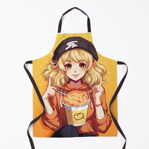 Item preview, A playful and fun retro style artwork featuring an anime girl holding a bowl of ramen noodles designed and sold by Shirtastically.