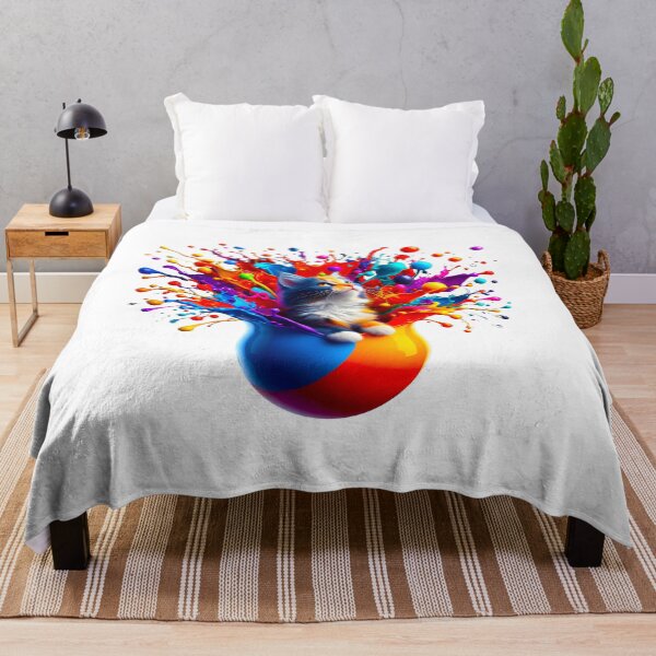 Item preview, Cute Kitty Cat In Splash Vibrant Colored Paint designed and sold by Tamer ⭐⭐⭐⭐⭐.