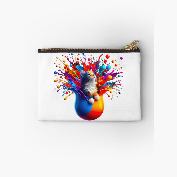 Item preview, Cute Kitty Cat In Splash Vibrant Colored Paint  designed and sold by Tamer ⭐⭐⭐⭐⭐.