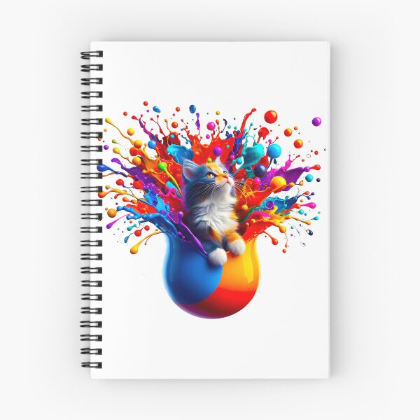Item preview, Cute Kitty Cat In Splash Vibrant Colored Paint  designed and sold by Tamer ⭐⭐⭐⭐⭐.