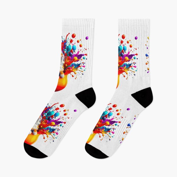 Item preview, Cute Kitty Cat In Splash Vibrant Colored Paint  designed and sold by Tamer ⭐⭐⭐⭐⭐.
