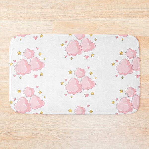 Item preview, Pink Fluffy Clouds with Gold Stars designed and sold by jennysselling.