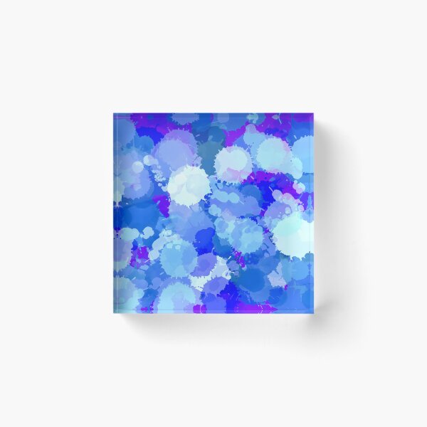 Item preview,  Blue paint splotches digital art painting designed and sold by Aroeldesigns.