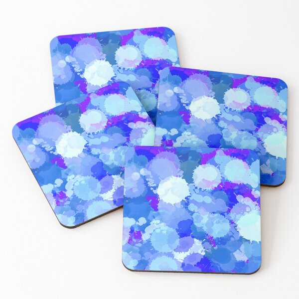 Item preview,  Blue paint splotches digital art painting designed and sold by Aroeldesigns.