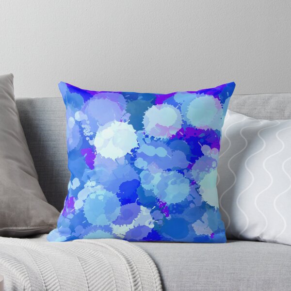 Item preview,  Blue paint splotches digital art painting designed and sold by Aroeldesigns.