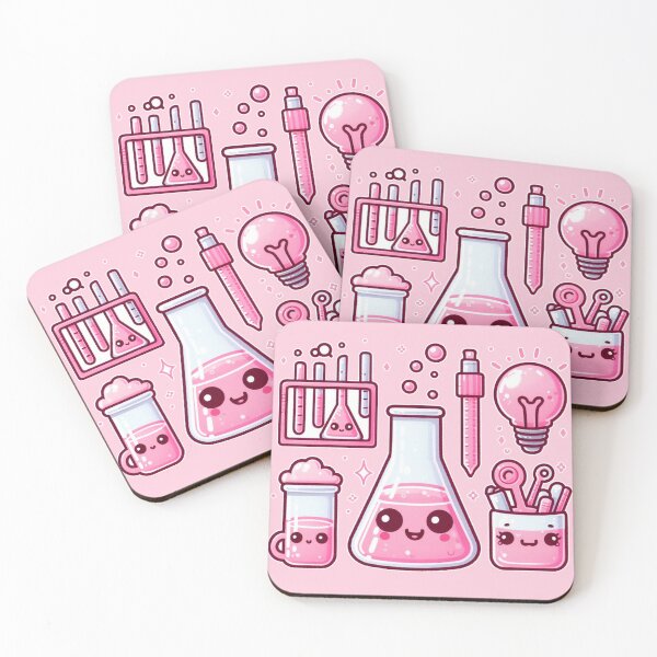 Item preview, Kawaii Pink Science Doodles designed and sold by AmberRoseWrites.