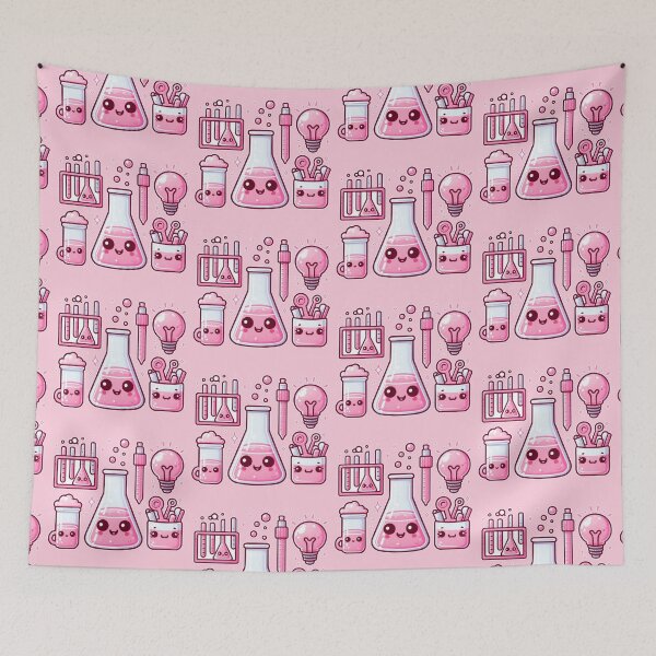 Item preview, Kawaii Pink Science Doodles designed and sold by AmberRoseWrites.