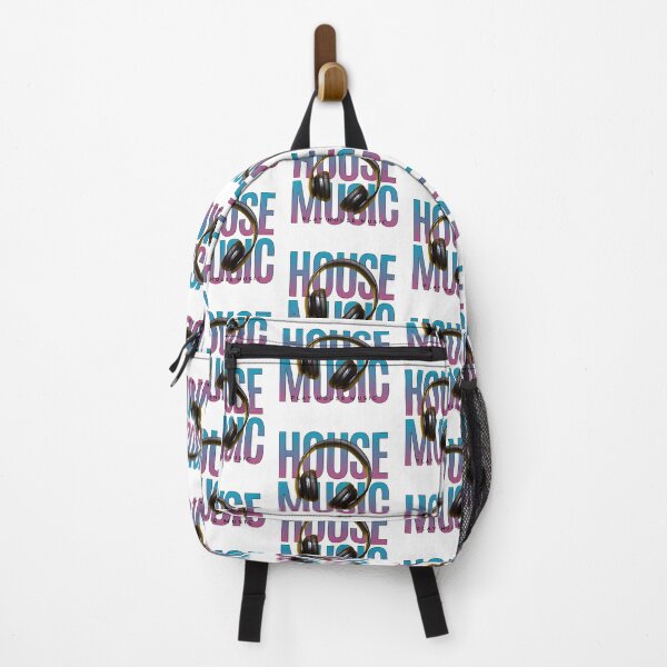Item preview, HOUSE MUSIC - Headphones On Text (blue/raspberry) designed and sold by Discothreadz.