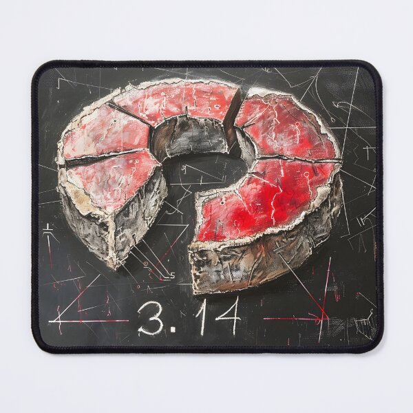 Item preview, Pi Day Elegance- White Drawing of 3.14 in Captivating Monochrome- A Fusion of Mathematical Precision designed and sold by OlfactoART Studio.