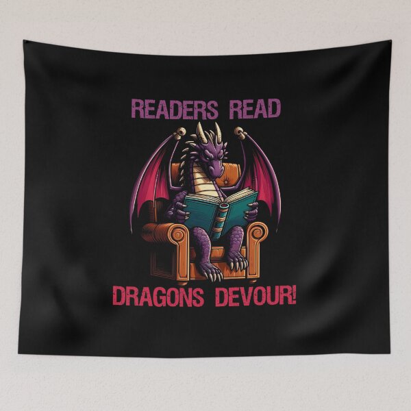 Item preview, Purple Dragon in a cozy chair reading a book designed and sold by Irbisinthebox.