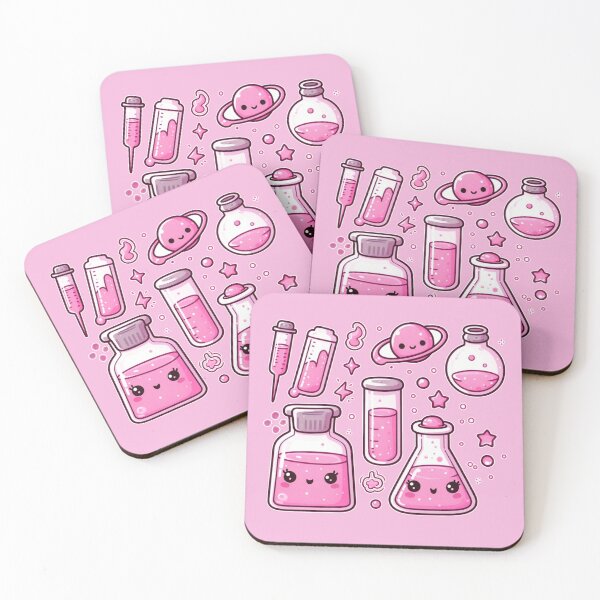 Item preview, Kawaii Pink Science Doodles designed and sold by AmberRoseWrites.