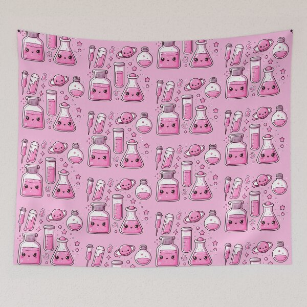 Item preview, Kawaii Pink Science Doodles designed and sold by AmberRoseWrites.