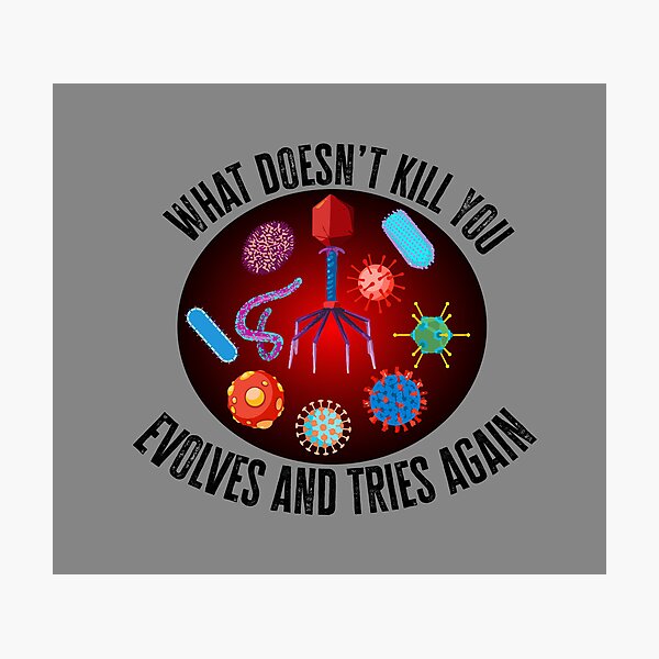 Item preview, What Doesn’t Kill You, Evolves And Tries Again Black Text Variant designed and sold by Diamondback Designs.