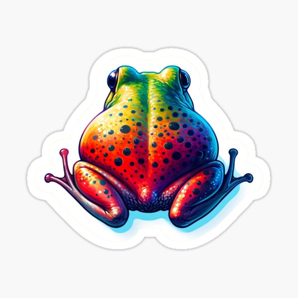 Item preview, Red Frog Butt designed and sold by CustomStickerAI.