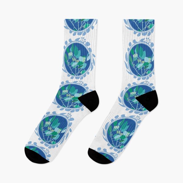 Item preview, Gum leaves buds Australian flora Eucalyptus blue designed and sold by blueidesign.