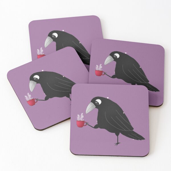 Item preview, A Crow Drinking Coffee from a Red Mug designed and sold by Maya Vt.