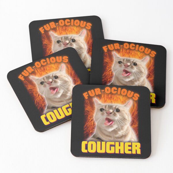 Item preview, Cat Coughing Meme | Fur-ocious Cougher | Funny Pun designed and sold by ZenReiArt.