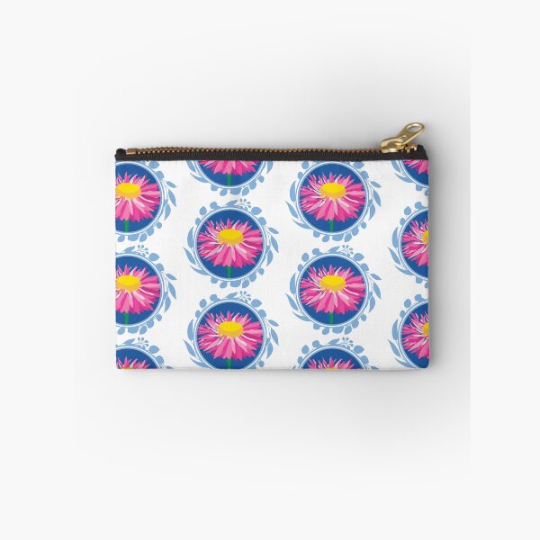 Item preview, Paper Daisy pink Australian flora Eucalyptus blue designed and sold by blueidesign.
