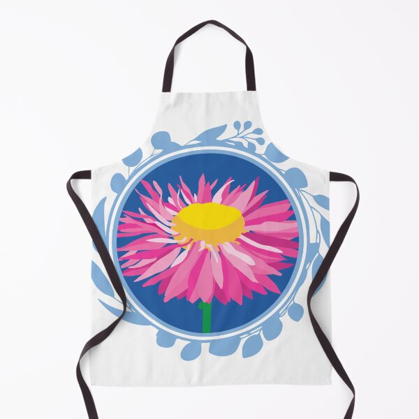Item preview, Paper Daisy pink Australian flora Eucalyptus blue designed and sold by blueidesign.