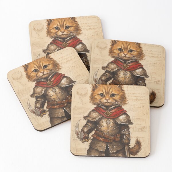 Item preview, DAGGER - DARK FANTASY ART STYLE CAT KNIGHT designed and sold by VistaThreadsCo.