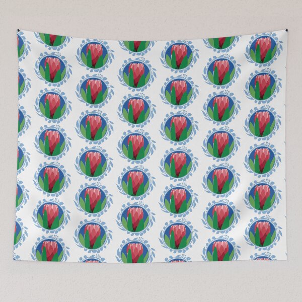 Item preview, Protea Flower Australian Eucalyptus blue designed and sold by blueidesign.